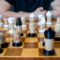 Small Wine Cork Chess Set 3D Printing 394244