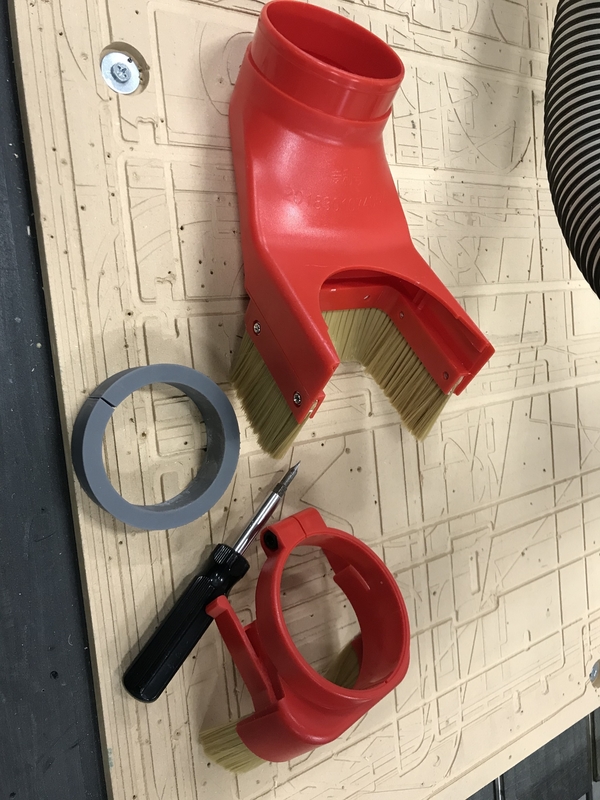 Daedalus NL330 CNC Dust Shoe 100mm to 80mm spindle spacer