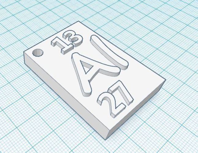 keychain aluminium 3D Print 39461