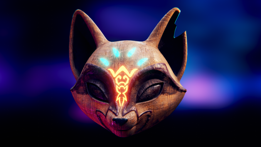 Wood animal mask from Kena: Bridge of Spirits (FanArt)