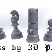 Small CHESS SET 3D Printing 394799