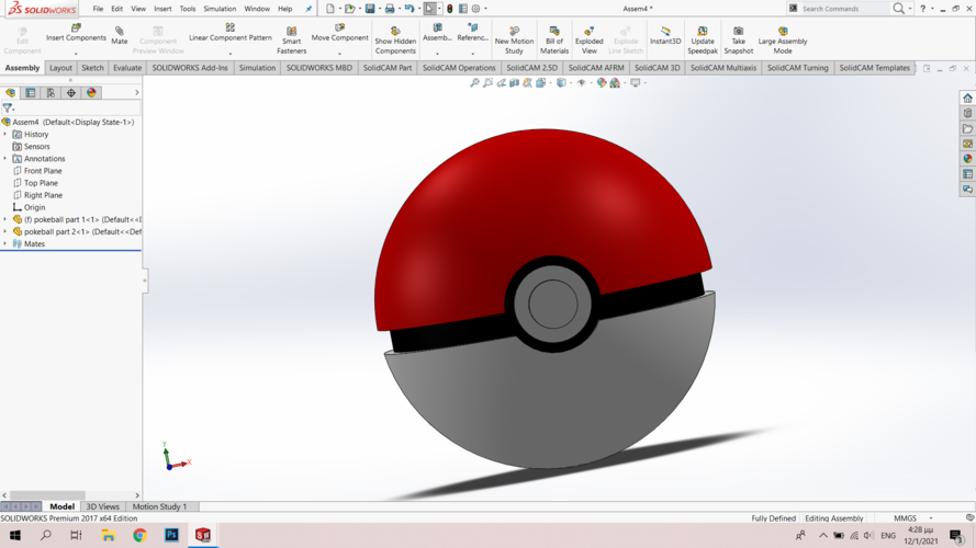 Pokeball with moving parts