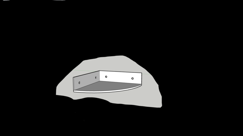 Mini corner shelf w/ screw holes