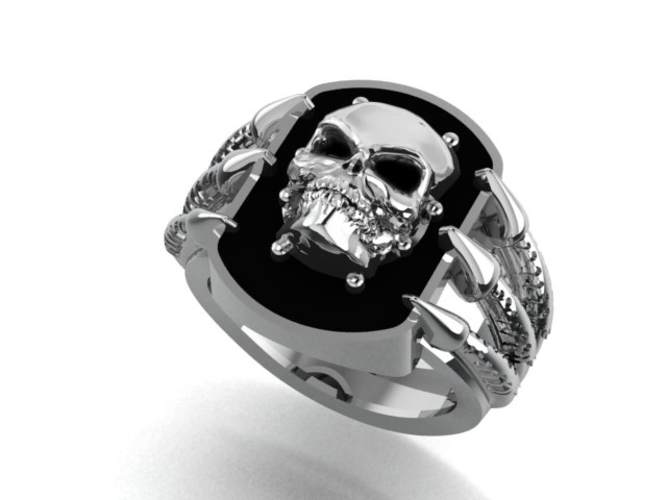  Skull jewelry ring design by DjSlake / Кольцо с дизайном черепа 3D Print 396276