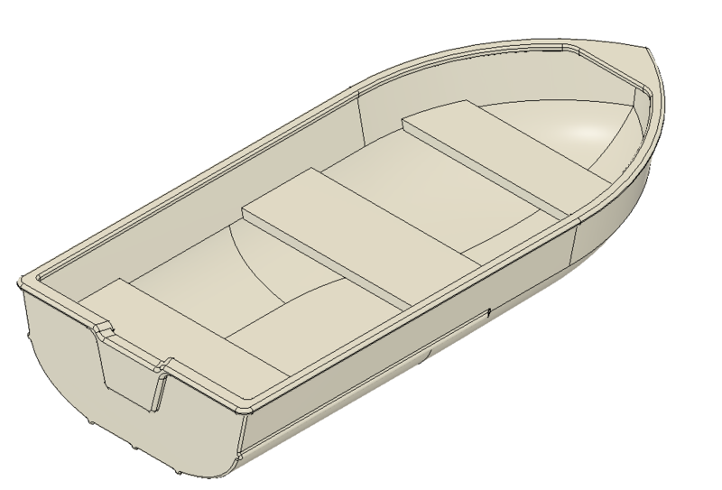 Open top lake boat model