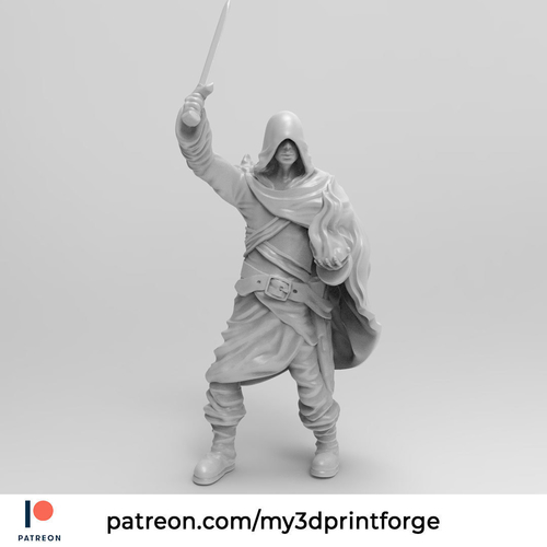 Unknown Hero Sword-Fire 32mm Pre-supported 3D Print 396333