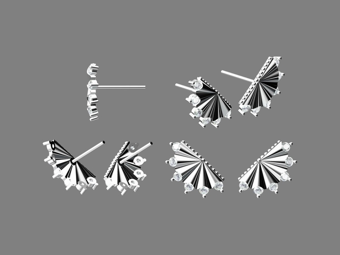 Fan earrings 3D Print 396618