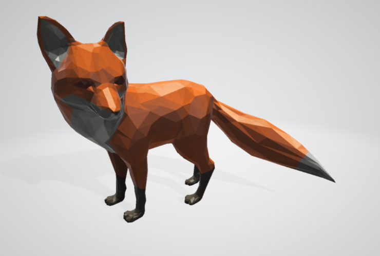 Fox Low Poly 3D Print 396660