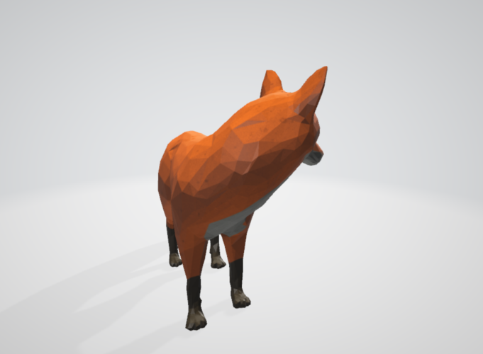 Fox Low Poly 3D Print 396661