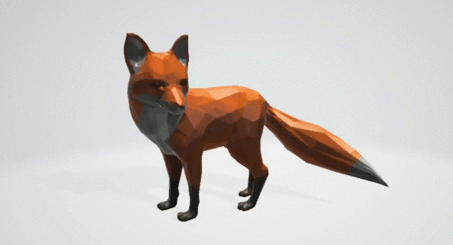 Fox Low Poly 3D Print 396663