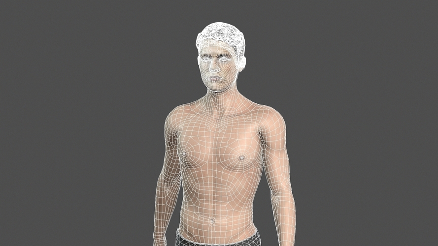 Beautiful man -3d charact 3D Print 397067