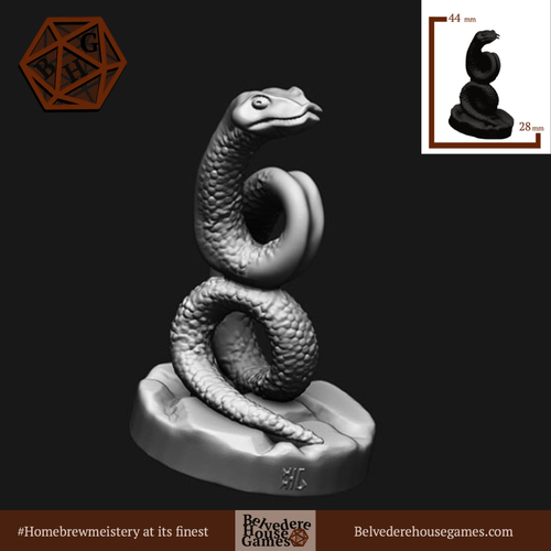 Burrowing Serpent Support Free Mini 3D Print 397170