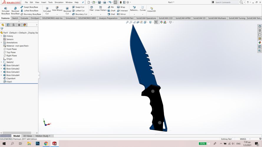 TACTICAL KNIFE 3D Print 397530