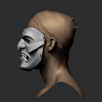 Kabuto Japanese Hannya Mask Oni Mask Samurai Mask 3D print model - Thumbnail 3