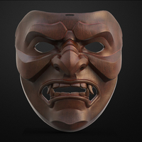 Kabuto Japanese Hannya Mask Oni Mask Samurai Mask 3D print model - Thumbnail 8