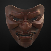 Kabuto Japanese Hannya Mask Oni Mask Samurai Mask 3D print model - Thumbnail 9