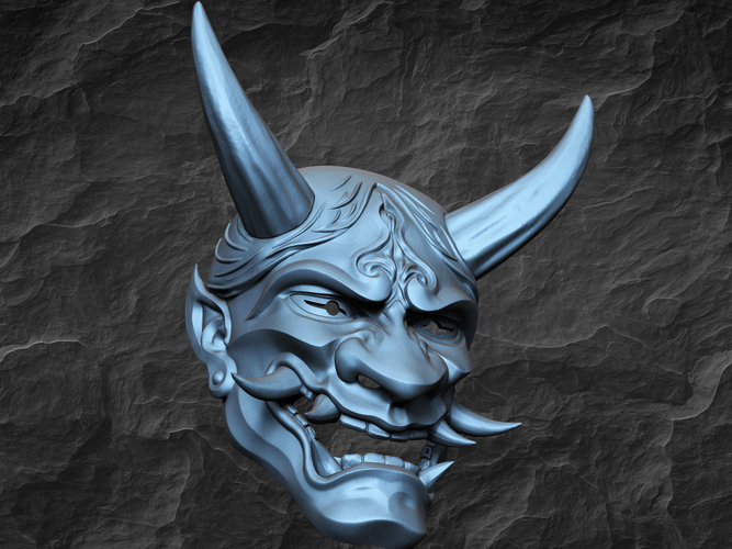 Traditional Japanese Hannya Mask Oni Mask Samurai Mask  3D Print 397563