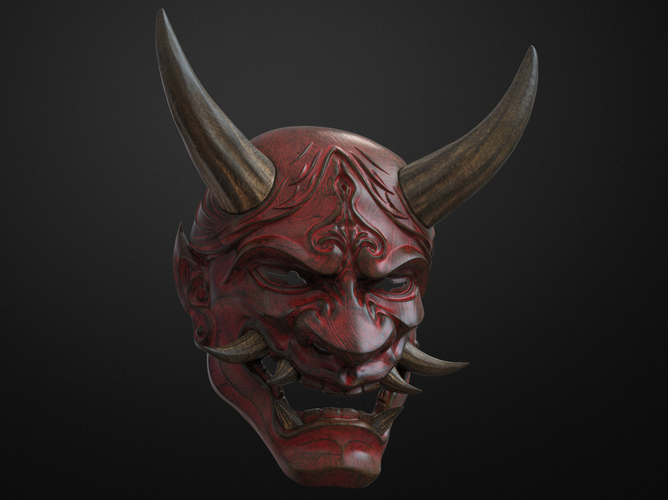 Traditional Japanese Hannya Mask Oni Mask Samurai Mask  3D Print 397565