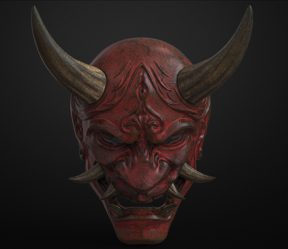 Traditional Japanese Hannya Mask Oni Mask Samurai Mask  3D Print 397569