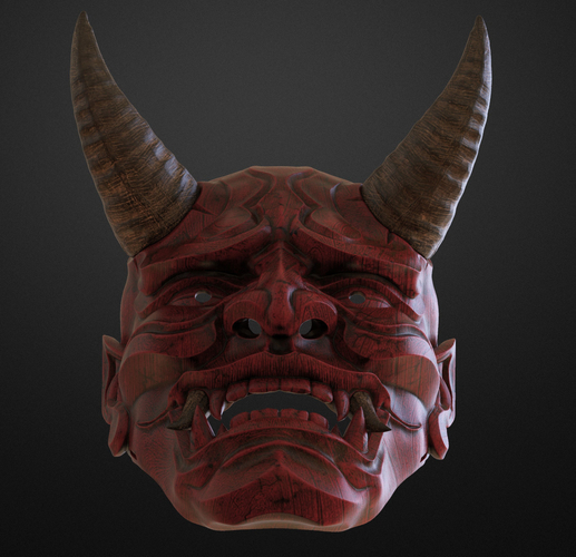Traditional Japanese Hannya Mask Oni Mask Samurai Mask 3D Print 397584