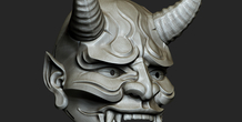 3D Printed Traditional Japanese Hannya Mask Oni Mask Samurai Mask 