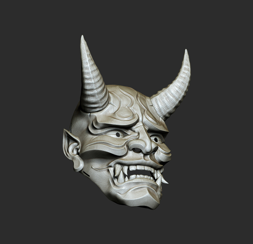 Traditional Japanese Hannya Mask Oni Mask Samurai Mask 3D Print 397591