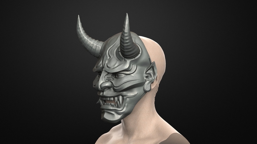 Traditional Japanese Hannya Mask Oni Mask Samurai Mask 3D Print 397594