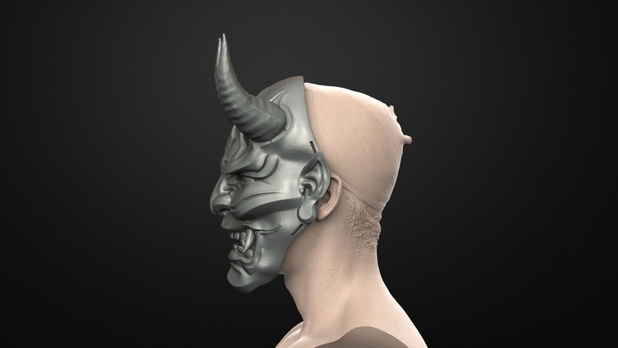 Traditional Japanese Hannya Mask Oni Mask Samurai Mask 3D Print 397596