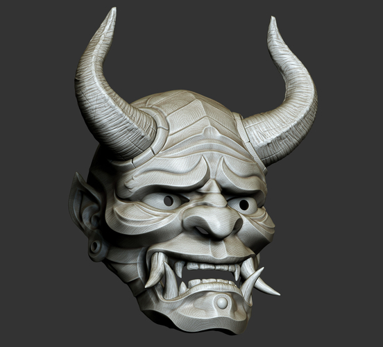 Traditional Japanese Hannya Mask Oni Mask Samurai Mask 3D Print 397597