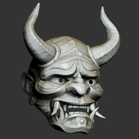 Small Traditional Japanese Hannya Mask Oni Mask Samurai Mask 3D Printing 397597