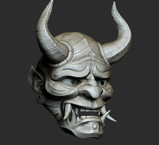 Traditional Japanese Hannya Mask Oni Mask Samurai Mask 3D Print 397600