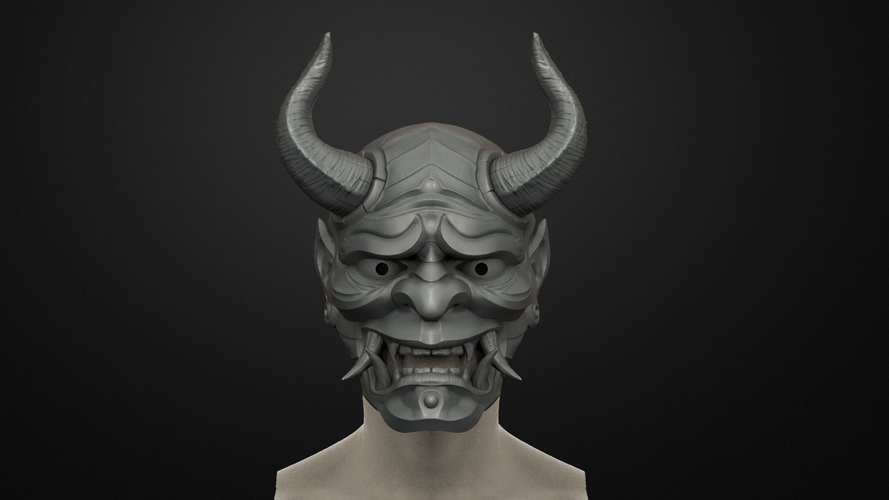 Traditional Japanese Hannya Mask Oni Mask Samurai Mask 3D Print 397604