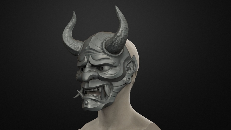 Traditional Japanese Hannya Mask Oni Mask Samurai Mask 3D Print 397606