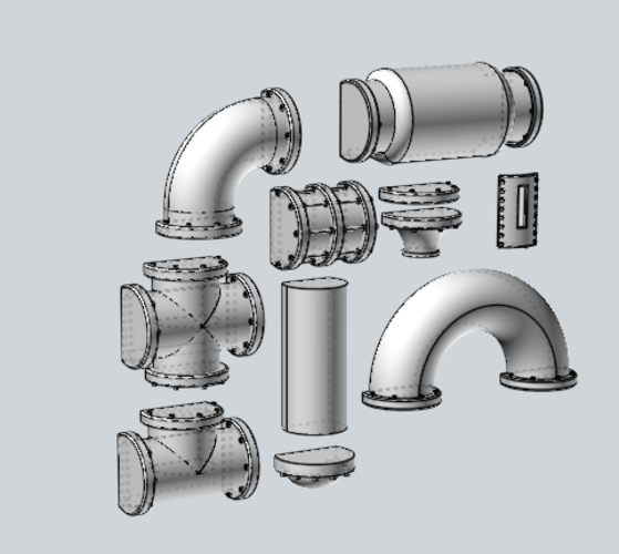 Industrial pipes 3D Print 397609