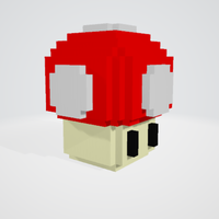 Small Mario Mushroom Pixel Art 3D 3D Printing 397641