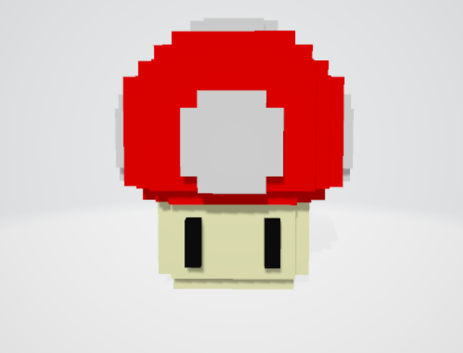 Mario Mushroom Pixel Art 3D 3D Print 397642