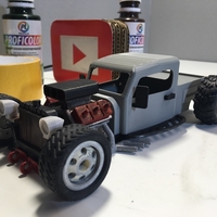 Small RC car 1/24 Hot Rod  3D Printing 397769
