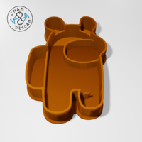 Small AMONG US BEAR EARS COOKIE CUTTER 3D Printing 397786
