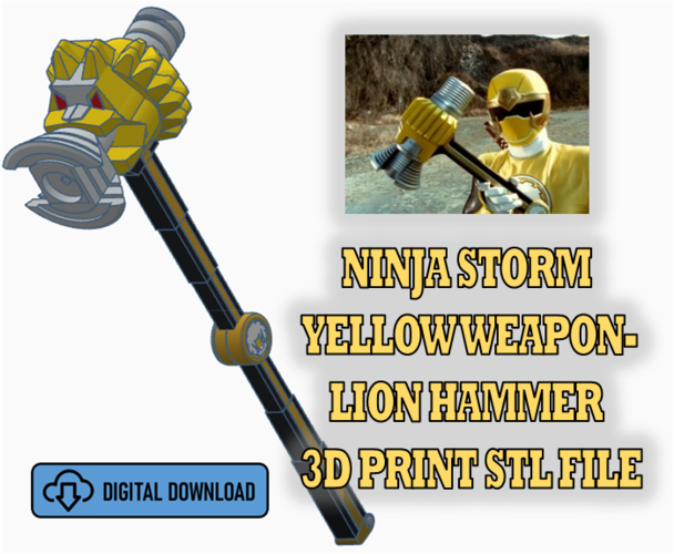 Ninja Storm Wind Weapon- Lion Hammer 3D Print STL File 3D Print 397964