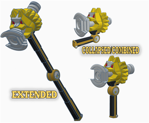 Ninja Storm Wind Weapon- Lion Hammer 3D Print STL File 3D Print 397965