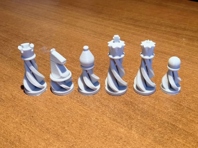 Chess Set (Spiral Theme) 3D Print 398416