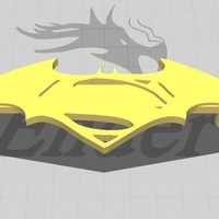Small Batman & Superman Logo drawer handle 3D Printing 398602