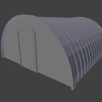 Small Half Round Work Shed 3D Printing 39869