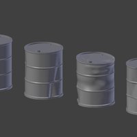 Small Battered Oil Barrels 3D Printing 39874