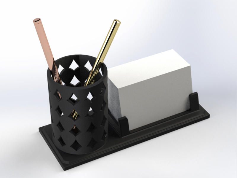 Pen holder and business card