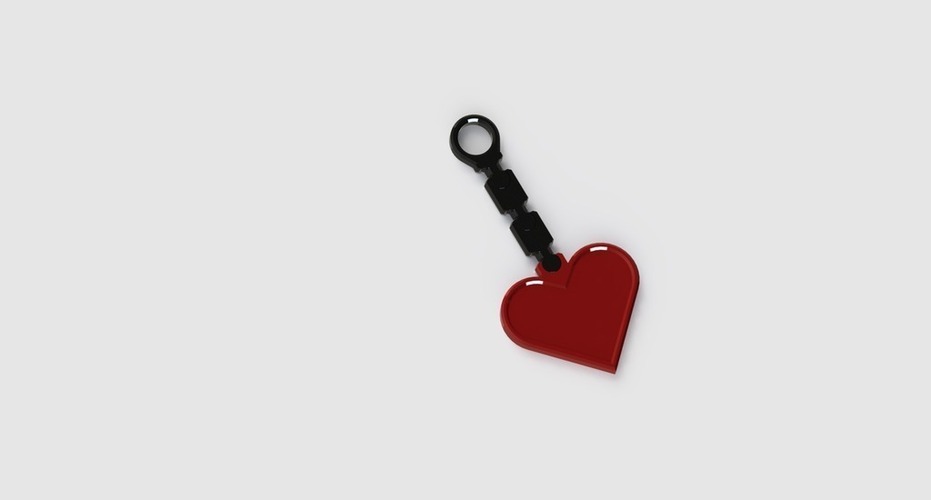 valentine's heart keychain 3D Print 39932