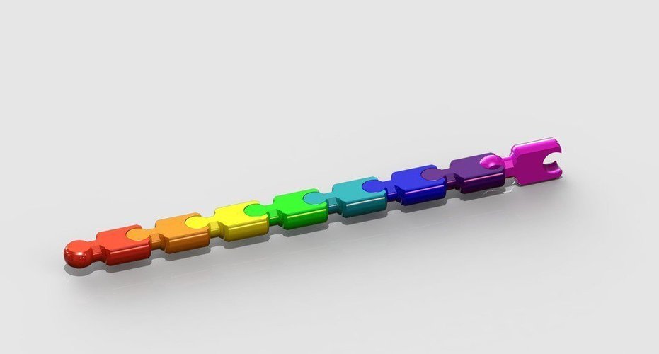 modular (key)chain - remix of:carlok's "Modular "snake" keychain 3D Print 39933