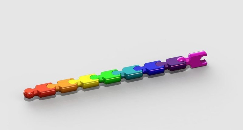 modular (key)chain - remix of:carlok's "Modular "snake" keychain