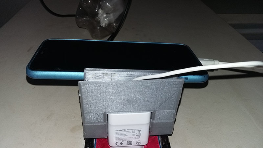 WALL DESK PHONE HOLDER CAN BE ATTACHED TO THE CHARGER 3D Print 399407