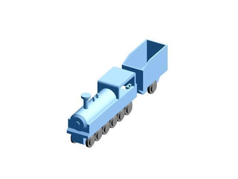 Wooden train - Locomotive & Tender
